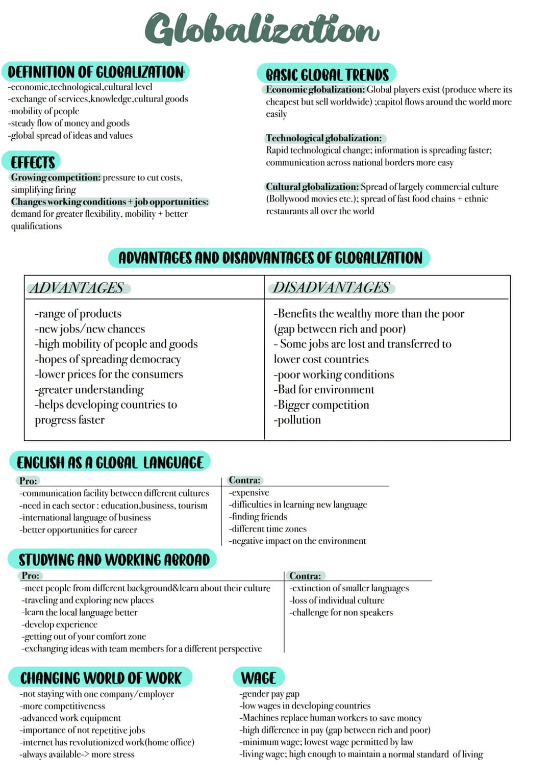 Englisch Abitur
Globalization
American
Dream
Utopia &
Dystopia
Nigeria
The UK
Shakespeare Globalization
DEFINITION OF GLOBALIZATION
level
-e