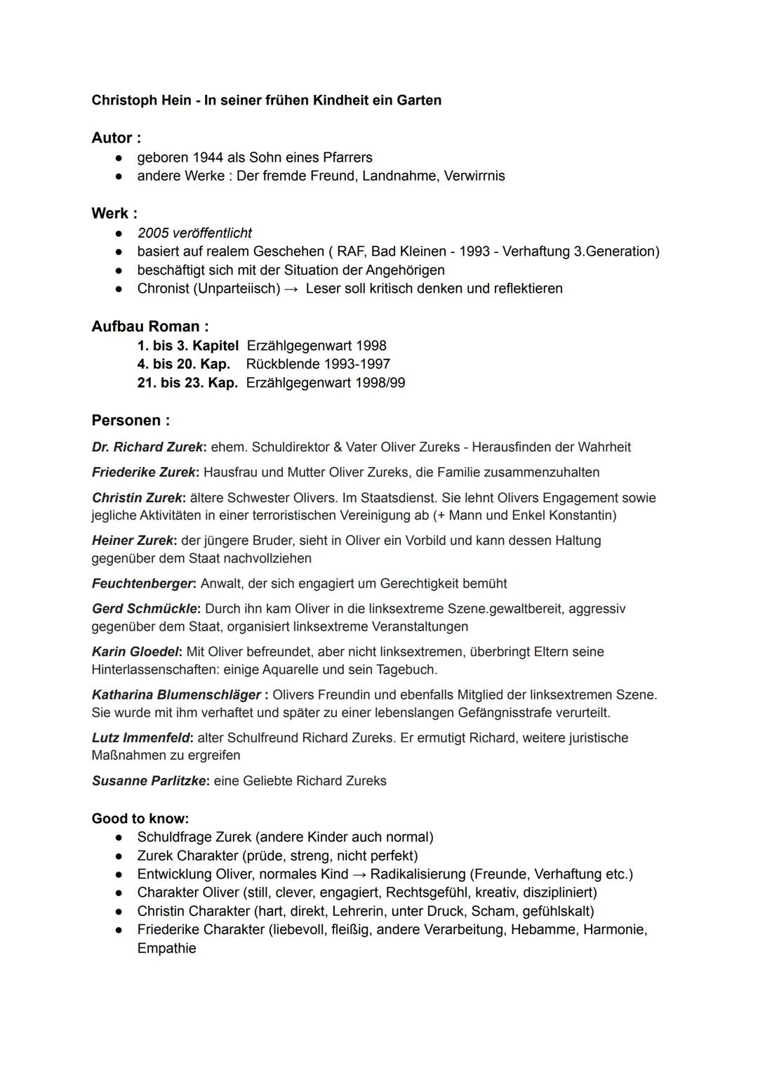 Christoph Hein - In seiner frühen Kindheit ein Garten
Autor:
● geboren 1944 als Sohn eines Pfarrers
● andere Werke: Der fremde Freund, Landn