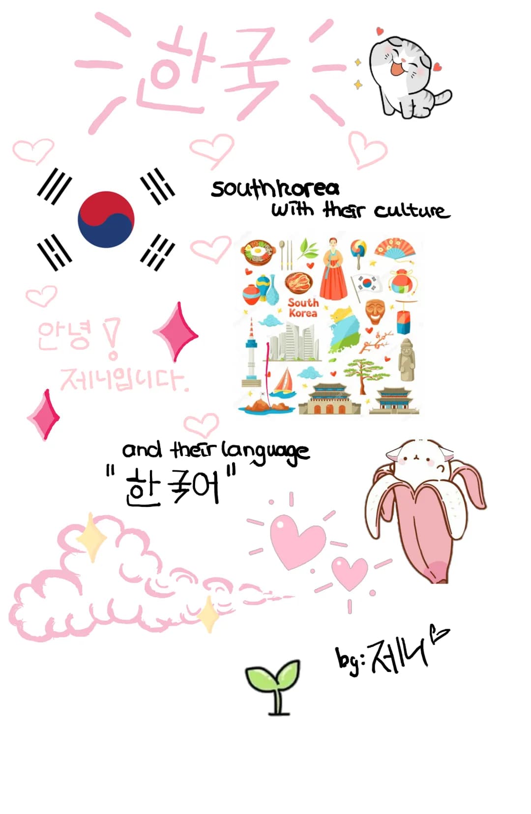 0
-한국=
///
안녕!
배
제니입니다.
"
south korea
with their culture
South
Korea
and their language
"
한국어"
by: 제니스
♡ by: 7414
OF97CEEloo
ㄱ
ㅍ
ㅌ
ㅅ
한국어:
Le