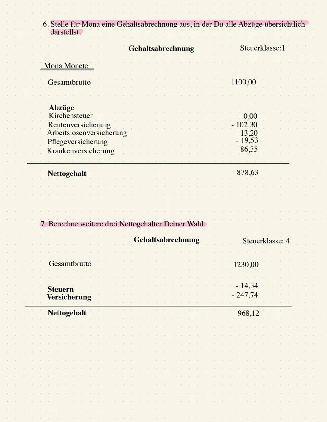 WiPo Steuern
1. Was bedeutet ,,brutto“ ?
Brutto ist das was der Arbeitgeber einem zahlt, aber davon müssen noch die Abgaben und
Steuern geza