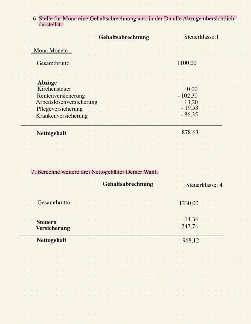 WiPo Steuern
1. Was bedeutet ,,brutto“ ?
Brutto ist das was der Arbeitgeber einem zahlt, aber davon müssen noch die Abgaben und
Steuern geza