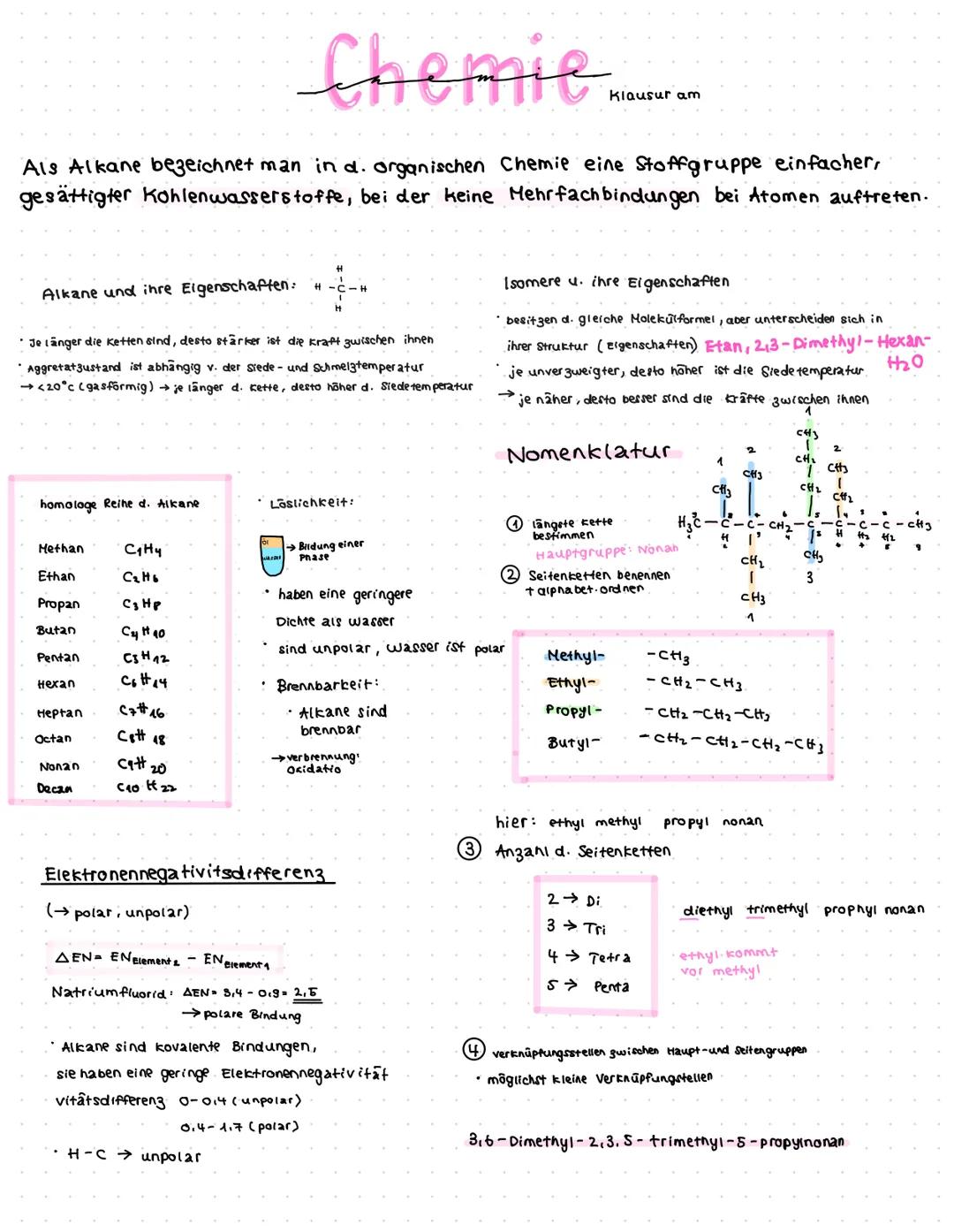 Chemie.
Als Alkane bezeichnet man in d. organischen Chemie eine Stoffgruppe einfacher,
gesättigter Kohlenwasserstoffe, bei der keine Mehrfac