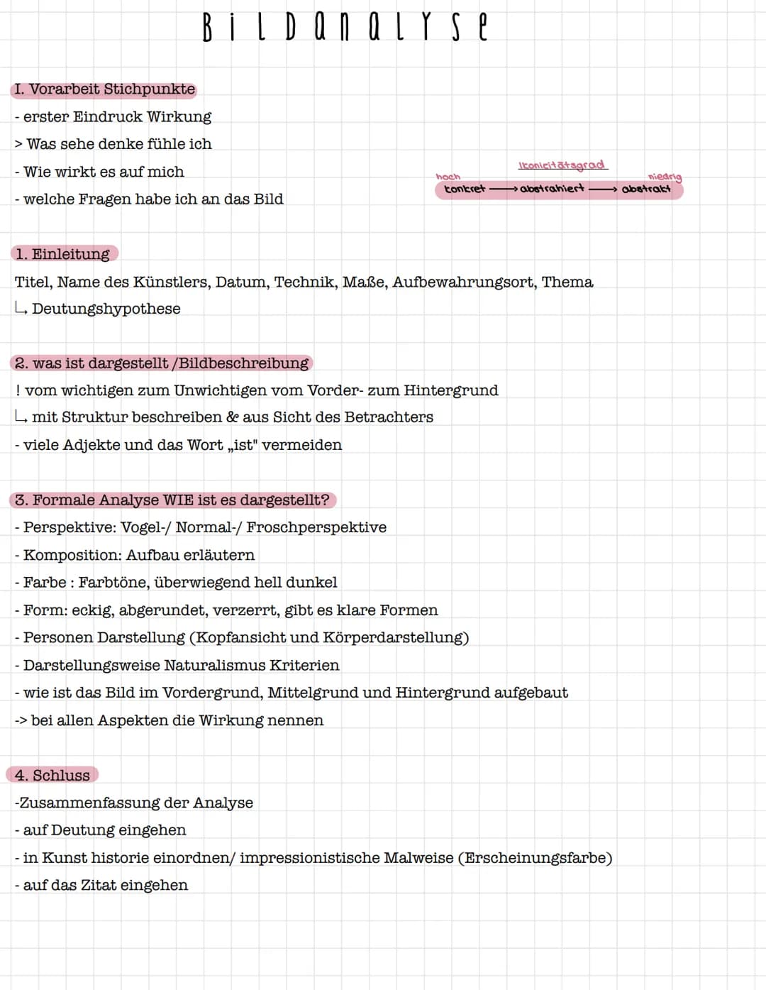 BİLDAN Qly se
I. Vorarbeit Stichpunkte
erster Eindruck Wirkung
> Was sehe denke fühle ich
- Wie wirkt es auf mich
welche Fragen habe ich an 