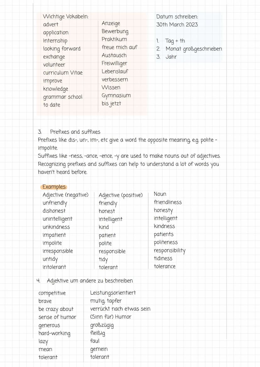 1.
2.
Lernzettel Englisch
How to write a cv
Muellerstrasse 70, 15345 Nuernberg, Germany
Telephone: +49 (0) 13689 4688 Mobile: +49 (0) 2468 6