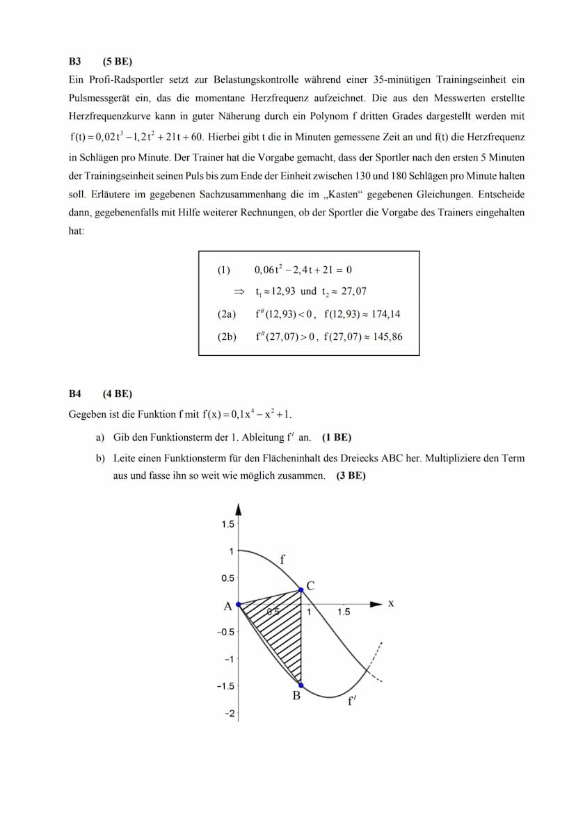 Übungspaket Teil I
(Klausur 3, E-Phase 2020/2021)
Rekonstruktionen und Extremalprobleme
A Hilfsmittelfreier Teil (10 BE)
A1 (5 BE)
Gesucht i