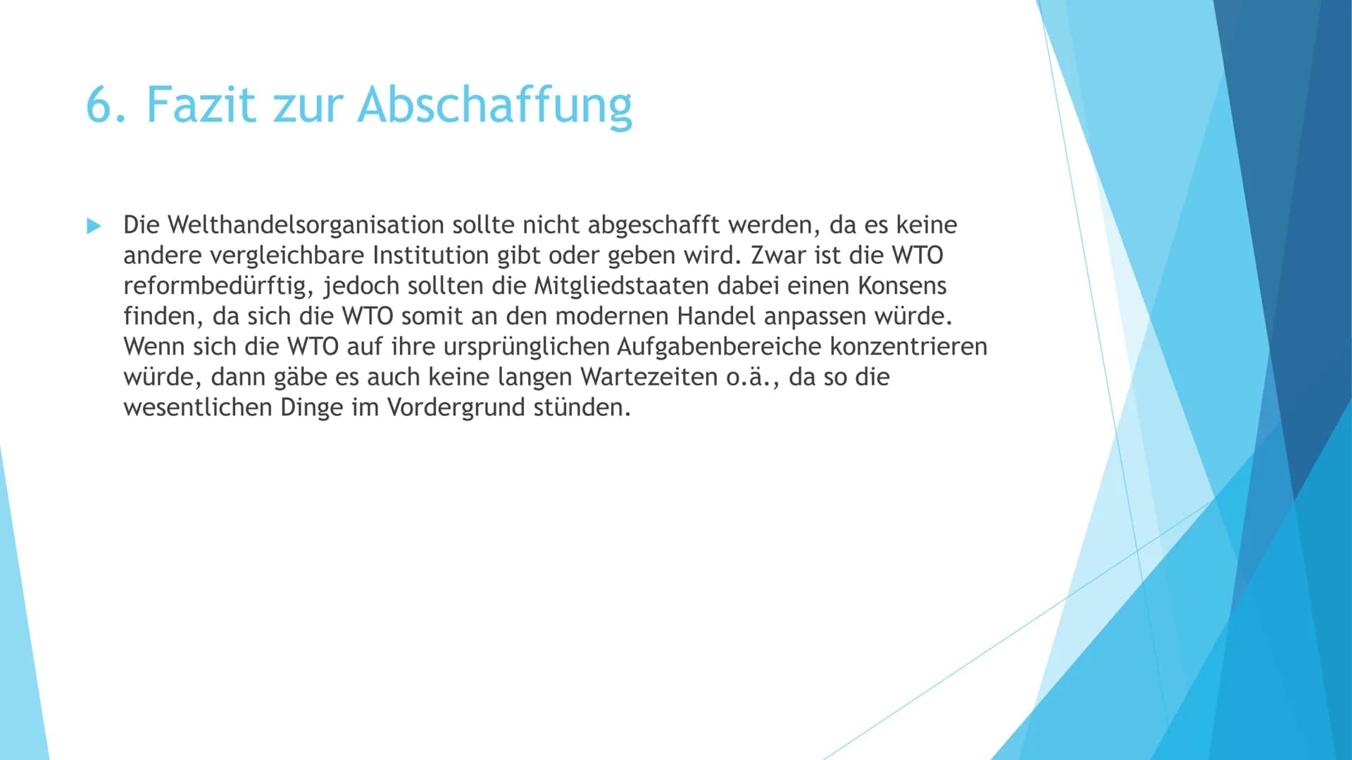 Die WTO -
Hüterin des Welthandels?
Präsentation von Darja Tkatsch und Elena Rüll Gliederung
1. Was ist die WTO?
2. Was sind ihre Aufgaben un