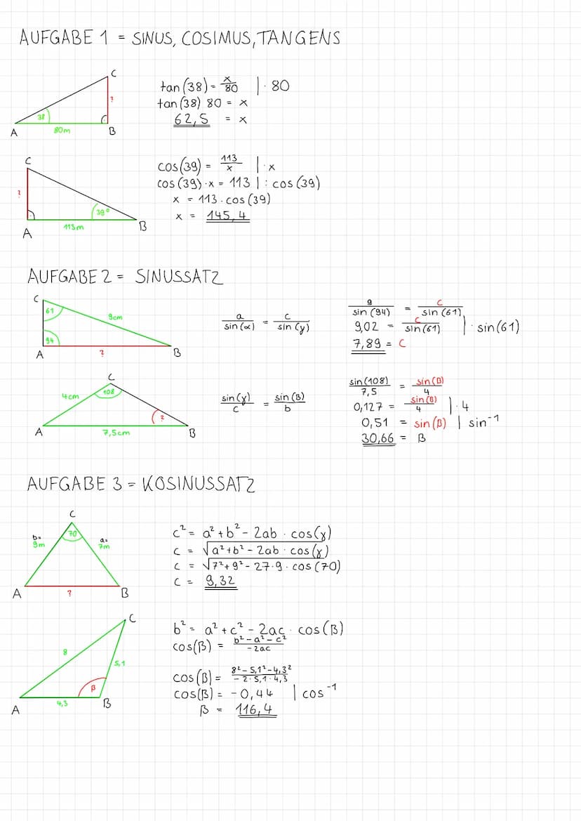 teignamatlie
RECHTWINKLIGE DREIECKE
A
Sinus
=
Cosimus
Tangens
b
=
b
B
B
Gegenkatete
Hypothenuse
= a
a
b²+ c²
b² = a² + c²
C²
a + b²
с
Ankate