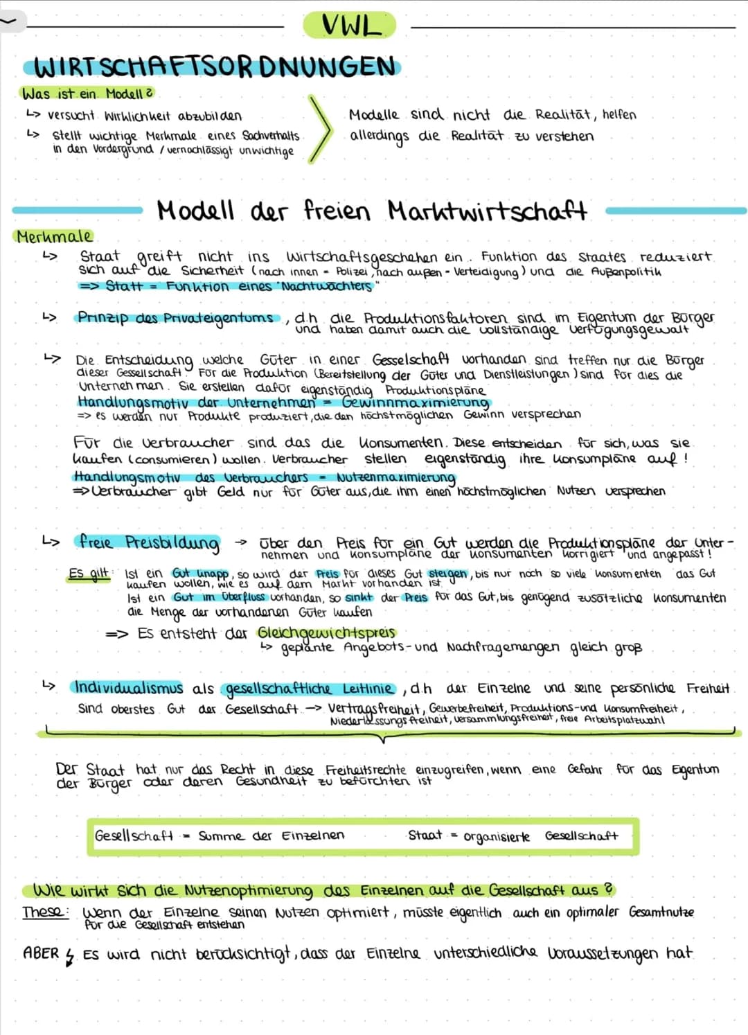 WIRTSCHAFTSORDNUNGEN
Was ist ein Modell 2
L> versucht Wirklichkeit abzubilden
L> stellt wichtige Merkmale eines Sachverhalts.
in den Vorderg