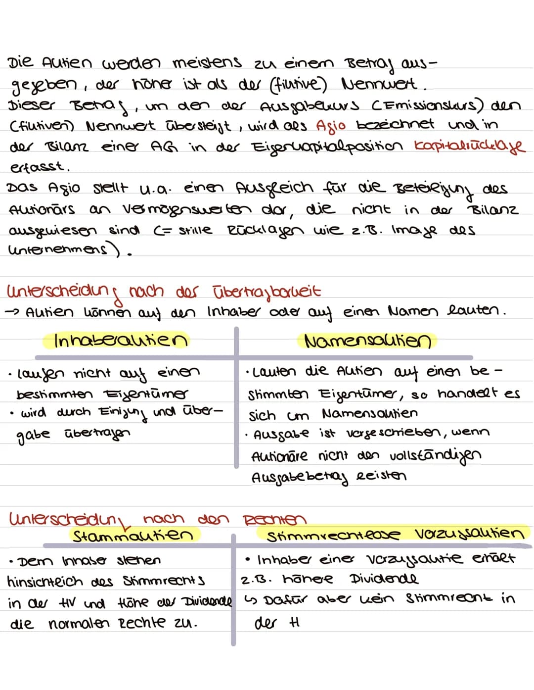 BWL Klausur
Die Autengesellschaft (AG)) = eine kapital gesellschaft
Aurie => Wertpapier, dass die Beteiligung an einer AG
beuruundet
Nennwei
