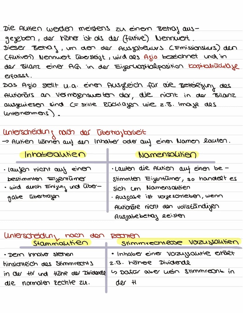 BWL Klausur
Die Autengesellschaft (AG)) = eine kapital gesellschaft
Aurie => Wertpapier, dass die Beteiligung an einer AG
beuruundet
Nennwei