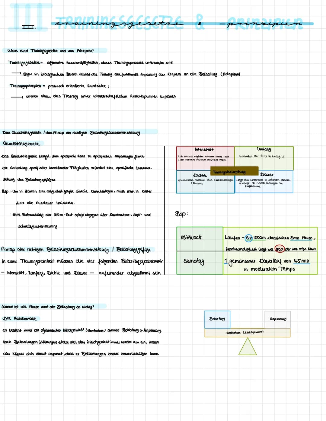 III.
training
ingsgesetze
Was sind Trainingsgesetze und was Prinzipien?
Trainingsgesetce = allgemeine hesetemäßigheiten, clenen Trainingspro