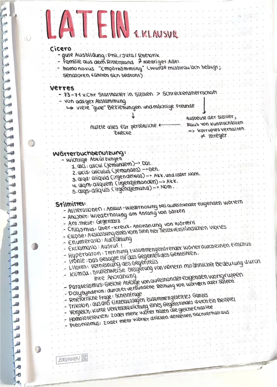 LATEIN
Cicero
-- gute Ausbildung: Phil. /Jura/Rhetorik.
Familie aus dem Ritterstand niedriger Adel.
- homo novus. "Empörkömmling" (wurde mis