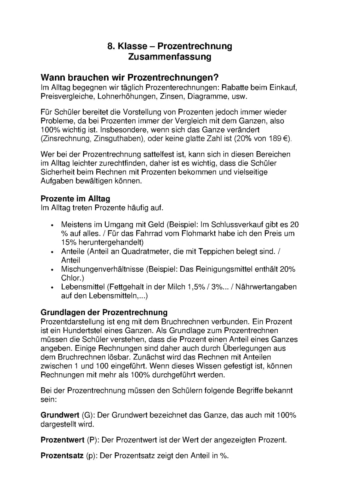Prozentrechnung