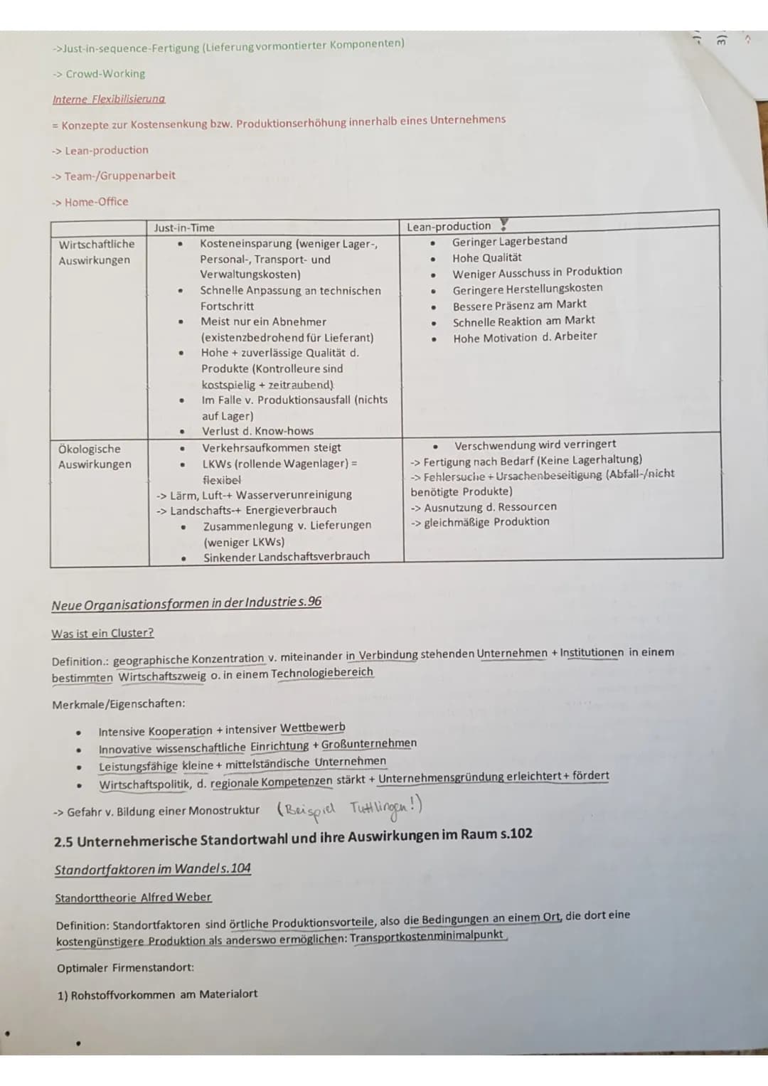 2.4 Industrielle Produktionskonzepte und Organisationsformen s.92
Vom Fordismus zum Postfordismus s.92
Produktionsorganisation
Arbeitsorgani