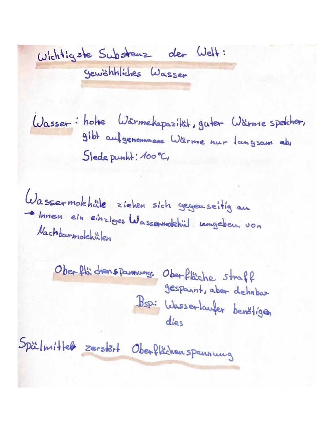 wichtigste Substanz der Welt:
gewähnliches Wasser
ohne Wasser kein Lebeben (Tiere, Menschen, Pflanzen
sterben)
L Pilze und Bakterien benötig