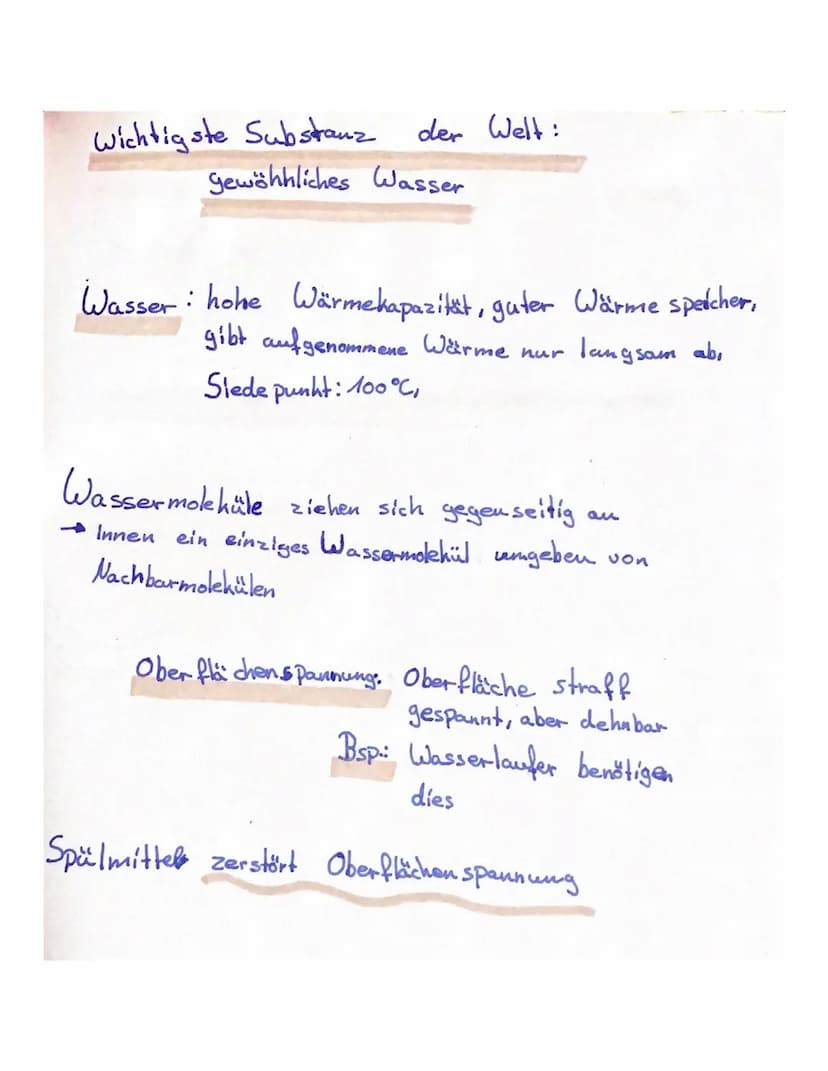 wichtigste Substanz der Welt:
gewähnliches Wasser
ohne Wasser kein Lebeben (Tiere, Menschen, Pflanzen
sterben)
L Pilze und Bakterien benötig