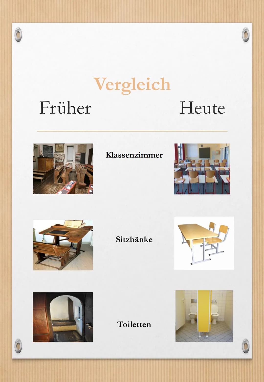 Schule früher und heute
NO OK
OTR
P Gliederung:
1. Kurz ein Vergleich von
Früher und Heute
2. Schule Früher
3. Schule Heute
Unterricht, Schi