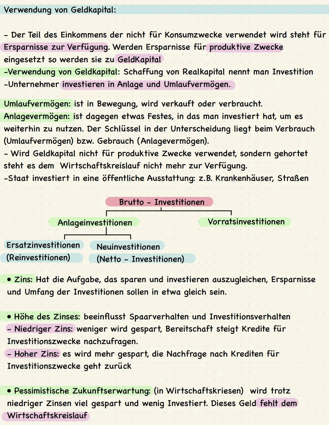 Wirtschaft Lernzettel
Wirtschaftliche Grundlagen (Bedürfnis, Bedarf, Nachfrage)
Bedürfnis: Alle Wirtschaftlichen Wünsche der Menschen, i.d.R
