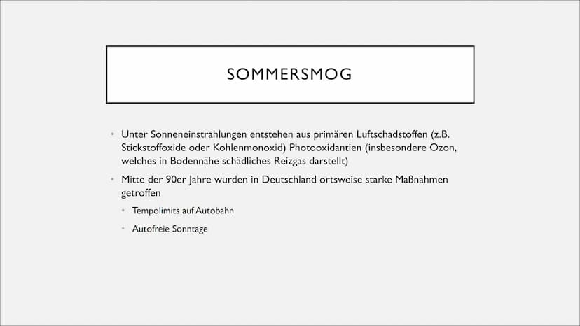 SMOG
UN ●
●
Was ist Smog? (Fakten)
Entstehung
Voraussetzungen
●
INHALTSVERZEICHNIS
●
Experiment als Erklärung
Sommersmog
Wintersmog ●
●
Gefa
