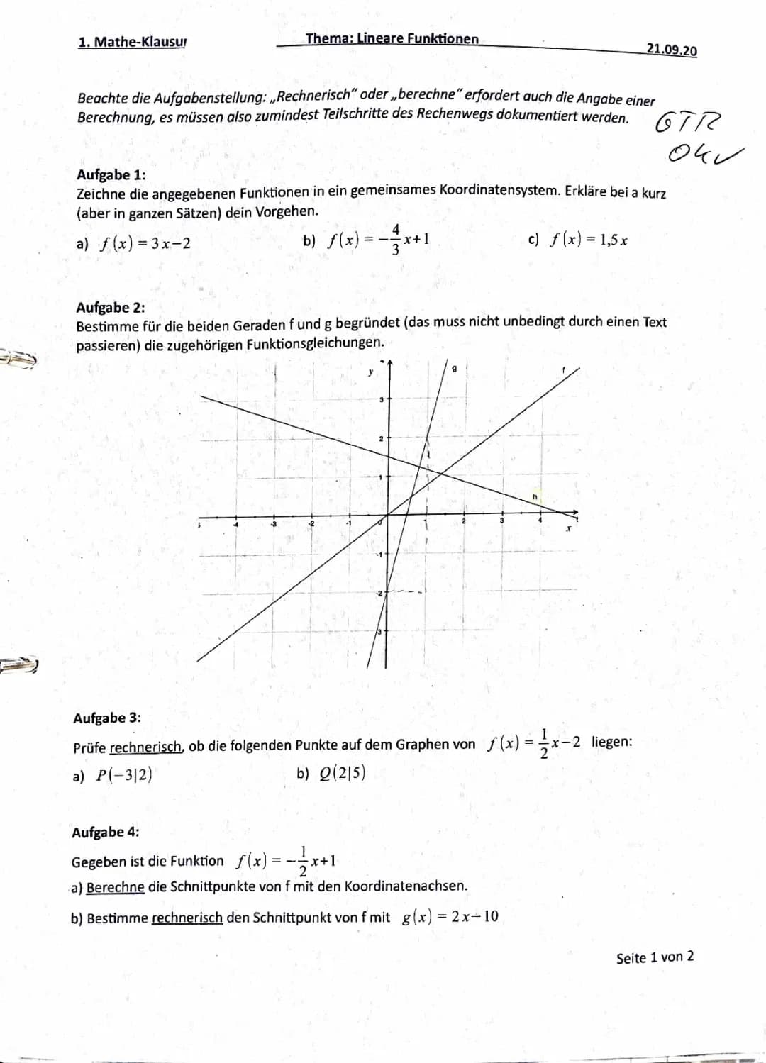 Lineare Funktionen