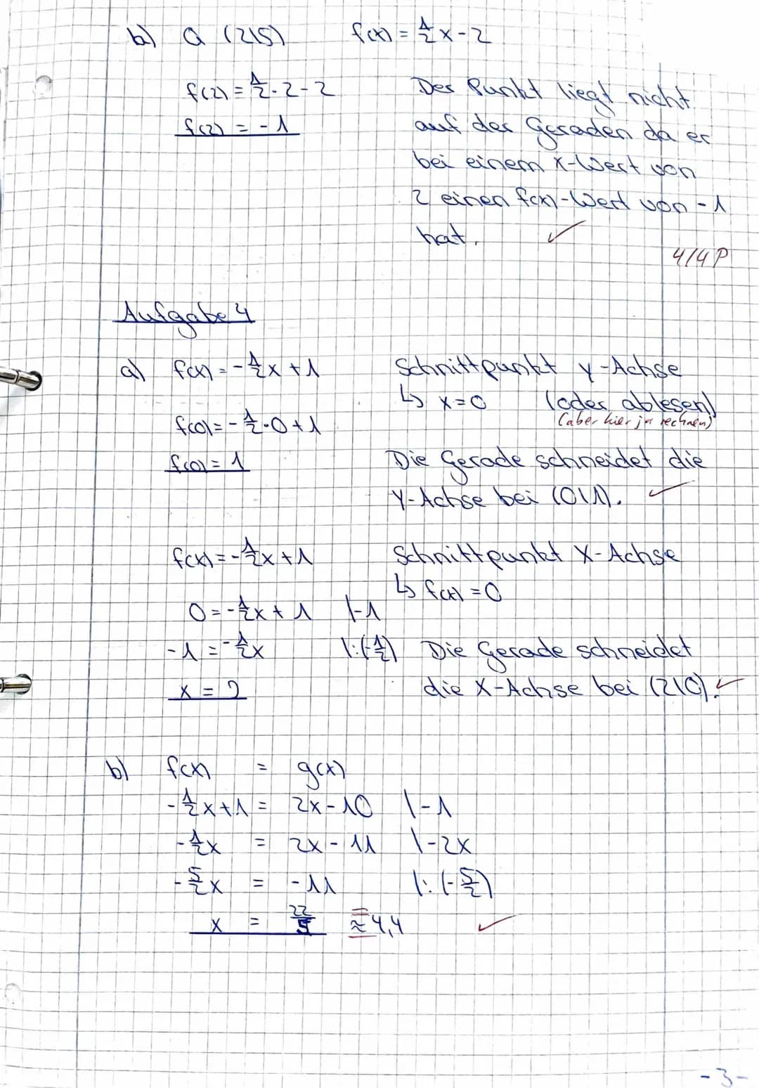 1. Mathe-Klausur
Thema: Lineare Funktionen
Beachte die Aufgabenstellung: ,,Rechnerisch“ oder „berechne" erfordert auch die Angabe einer
Bere