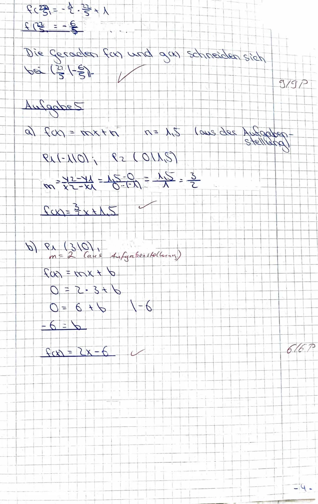 1. Mathe-Klausur
Thema: Lineare Funktionen
Beachte die Aufgabenstellung: ,,Rechnerisch“ oder „berechne" erfordert auch die Angabe einer
Bere