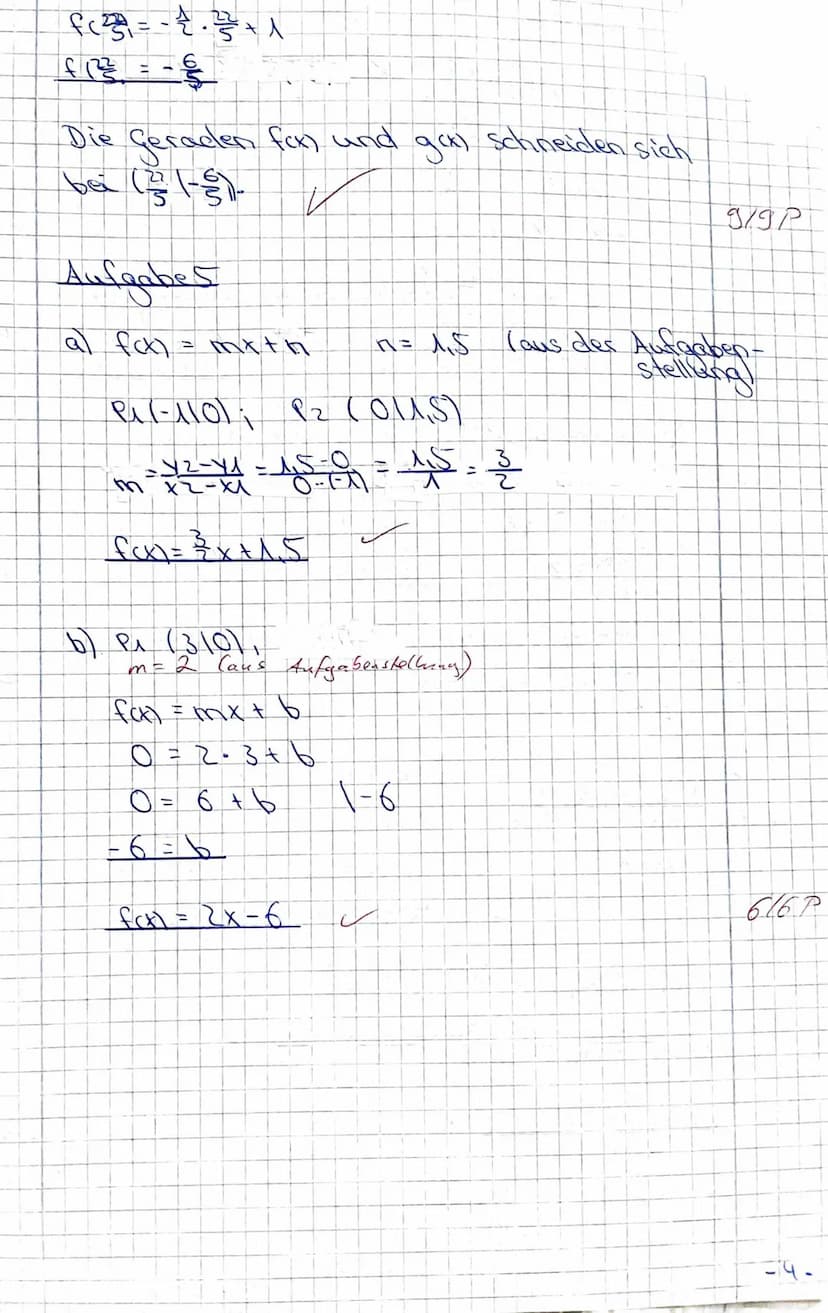 1. Mathe-Klausur
Thema: Lineare Funktionen
Beachte die Aufgabenstellung: ,,Rechnerisch“ oder „berechne" erfordert auch die Angabe einer
Bere