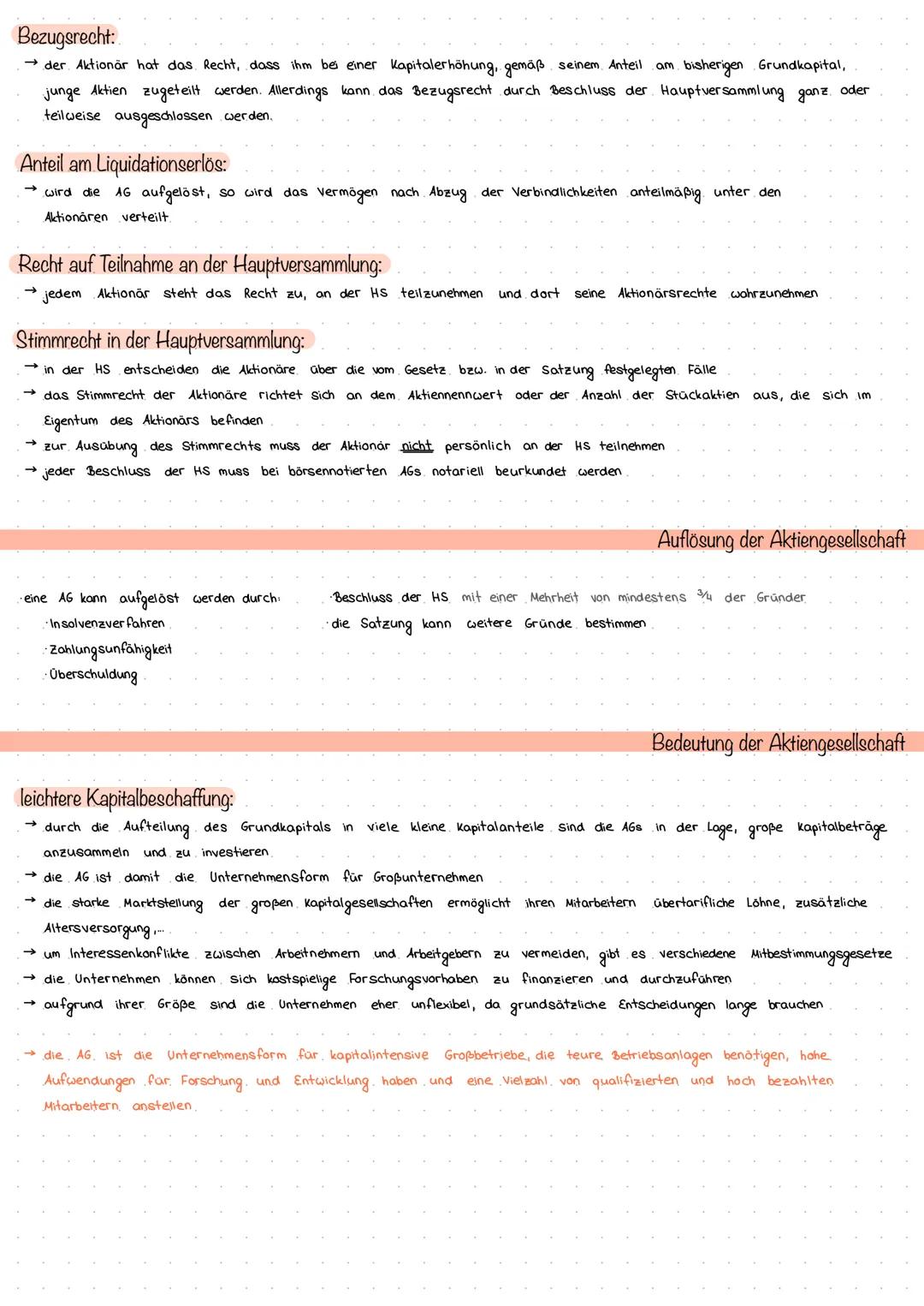 Aktiengesellschaft oder. (AG) Kapitalgesellschaft
juristische Person →→ist, ab Eintragung ins Handelsregister rechtsfähig
→ schließt Rechtsg