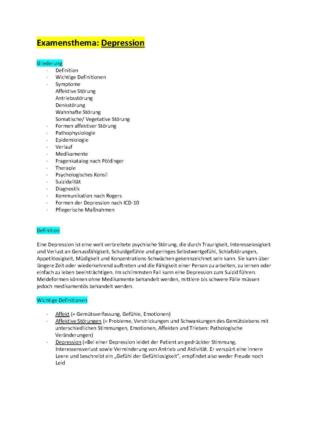 Einführung in Depressionen