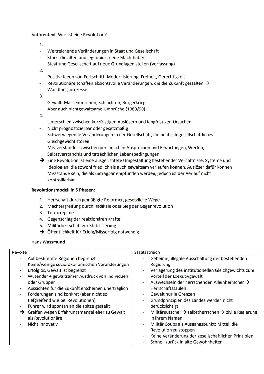 1. Semester: Krisen, Revolutionen und Umbrüche
Unterschiedliche Formen von Krisen
Politische Krise
Eine politische Krise entsteht, wenn das
