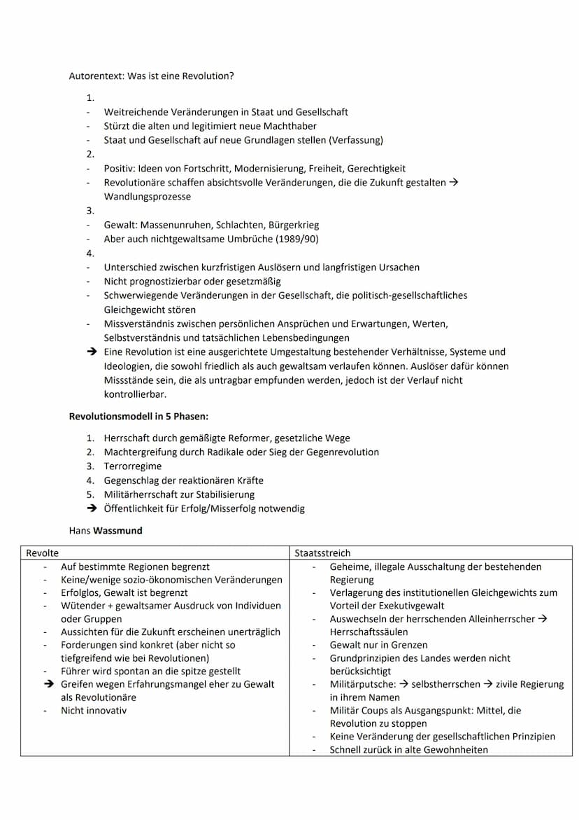 1. Semester: Krisen, Revolutionen und Umbrüche
Unterschiedliche Formen von Krisen
Politische Krise
Eine politische Krise entsteht, wenn das
