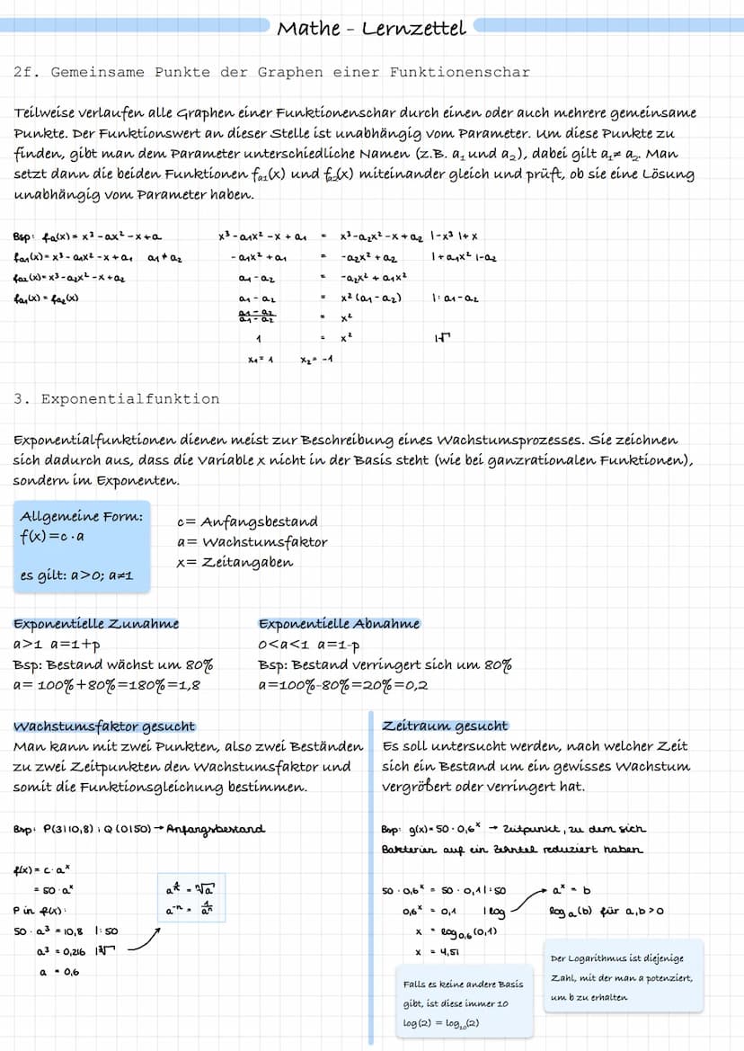 1. Funktionen mit Parametern
Es gibt Funktionen, die nicht nur von variablen, sondern auch von Parametern abhängen. Diese
Parameter (meist a