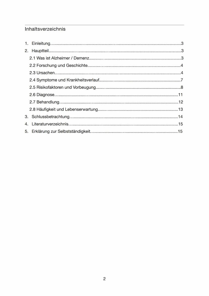 GFS - Biologie
Alzheimer
K1
07. Juli 2021
1 Inhaltsverzeichnis
1. Einleitung..
2. Hauptteil.
2.1 Was ist Alzheimer / Demenz...
2.2 Forschung