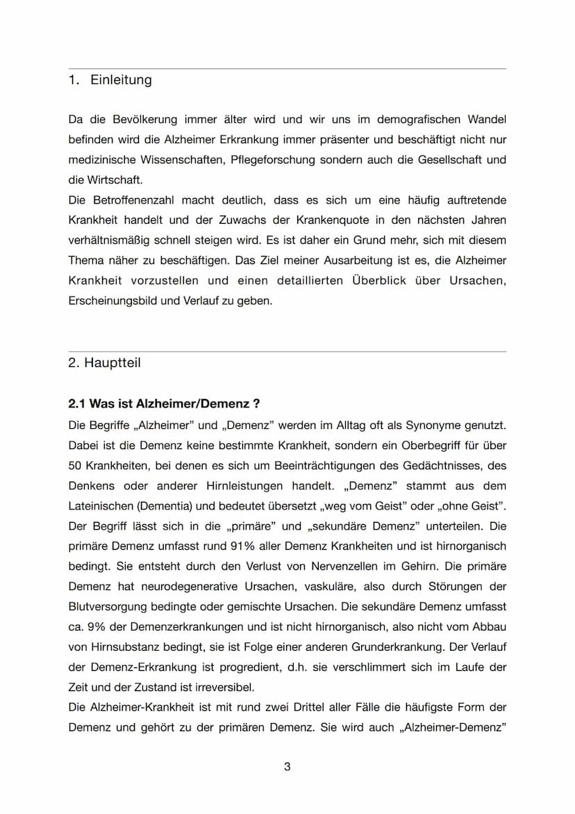 GFS - Biologie
Alzheimer
K1
07. Juli 2021
1 Inhaltsverzeichnis
1. Einleitung..
2. Hauptteil.
2.1 Was ist Alzheimer / Demenz...
2.2 Forschung