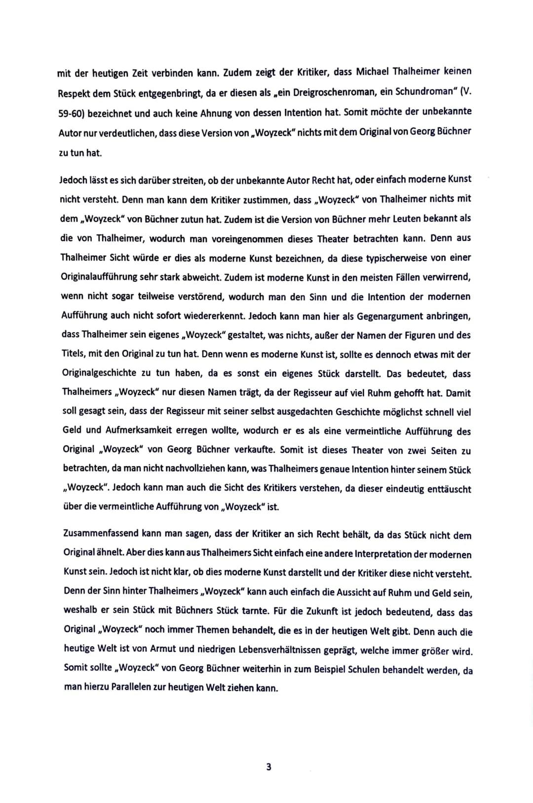 1. These
ERÖRTERUNG ZU ,WOYZECK WAR KEIN OPFER. ER WAR TÄTER"
Das Drama von Georg Büchners Woyzeck" ist ein sehr bekanntes Stück, welches au