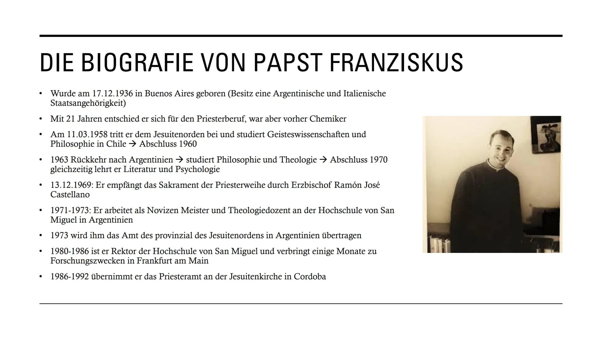 PAPST
FRANZISKUS
Ein Lehrer der
.. Religionen? GLIEDERUNG
• Was macht einen Lehrer der Religionen aus?
Papst Franziskus Steckbrief
●
• Die B