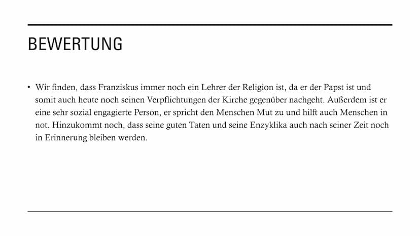 PAPST
FRANZISKUS
Ein Lehrer der
.. Religionen? GLIEDERUNG
• Was macht einen Lehrer der Religionen aus?
Papst Franziskus Steckbrief
●
• Die B