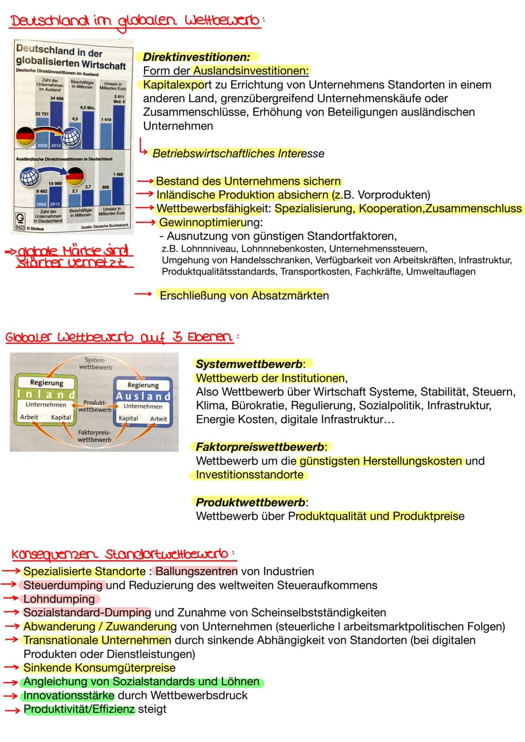 Deutschland im globalen Wettbewerb:
Deutschland in der
globalisierten Wirtschaft
Deutsche Direktinvestitionen im Ausland
Zahl der
Unternehme