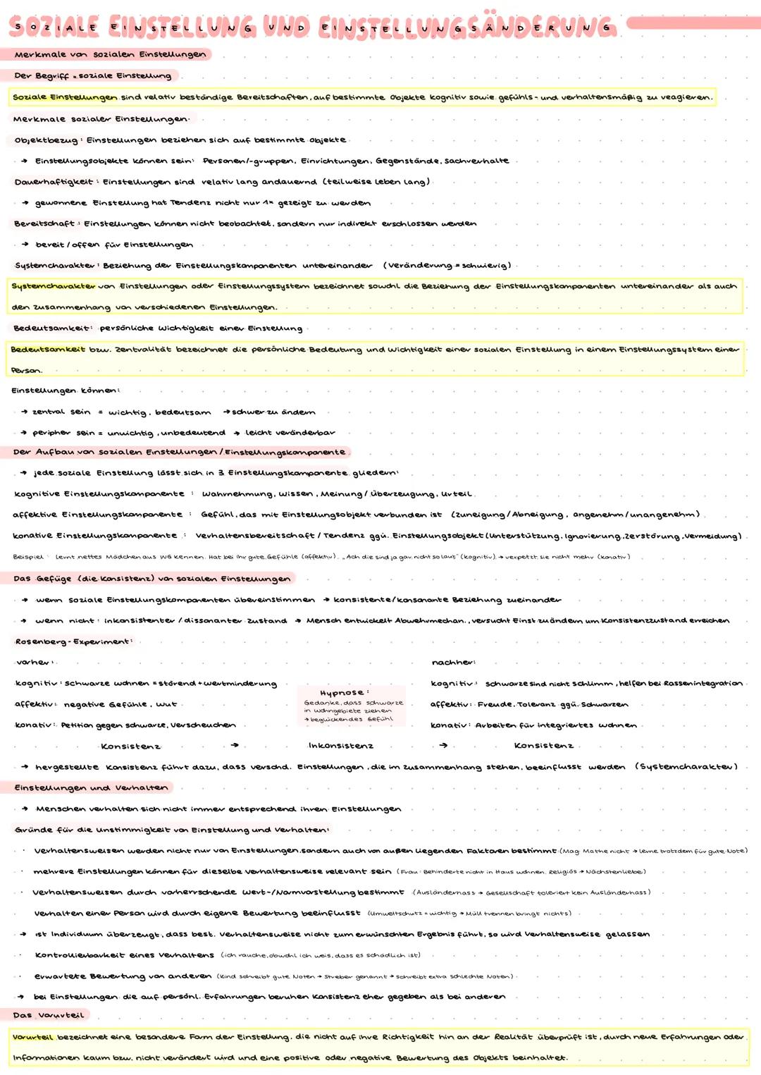 GOZIALE EINSTELLUNG UND EINSTELLUNGSÄNDERUNG
Merkmale von sozialen Einstellungen
Der Begriff soziale Einstellung
Soziale Einstellungen sind 