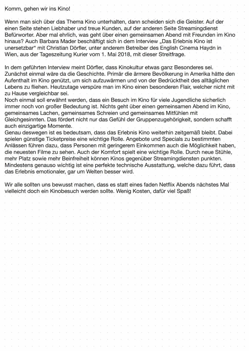 ●
hauptsächlich im Präsens
für Vergangenheit Perfekt
bei Meinung von Autoren Konjunktiv
verwenden
• weder kommentierend noch wertend
.
●
●
.