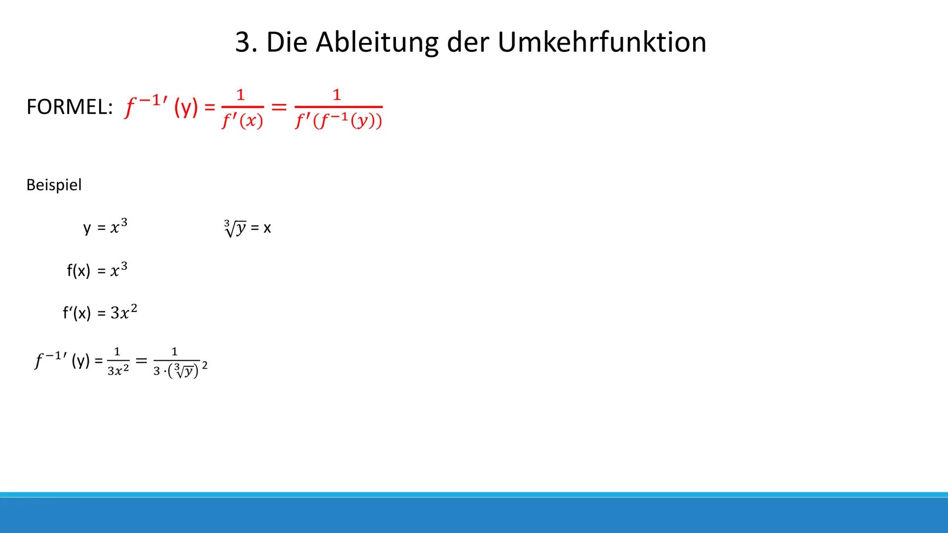 Die Umkehrfunktion und
ihre Ableitung Gliederung
1. Was ist eine Umkehrfunktion?
2. Bestimmung der Umkehrfunktion
3. Die Ableitung der Umkeh
