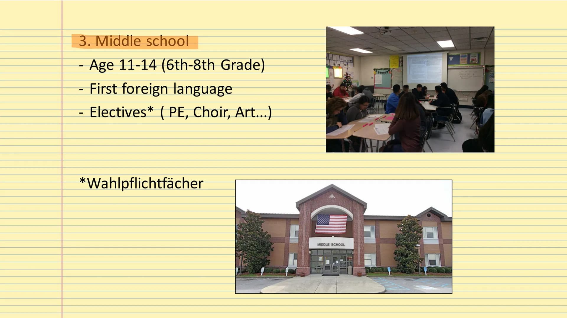 The
American School System Table of Contents
-Types of school
-Grading system
-Homeschooling
-After school activities Types of School
1. Nur