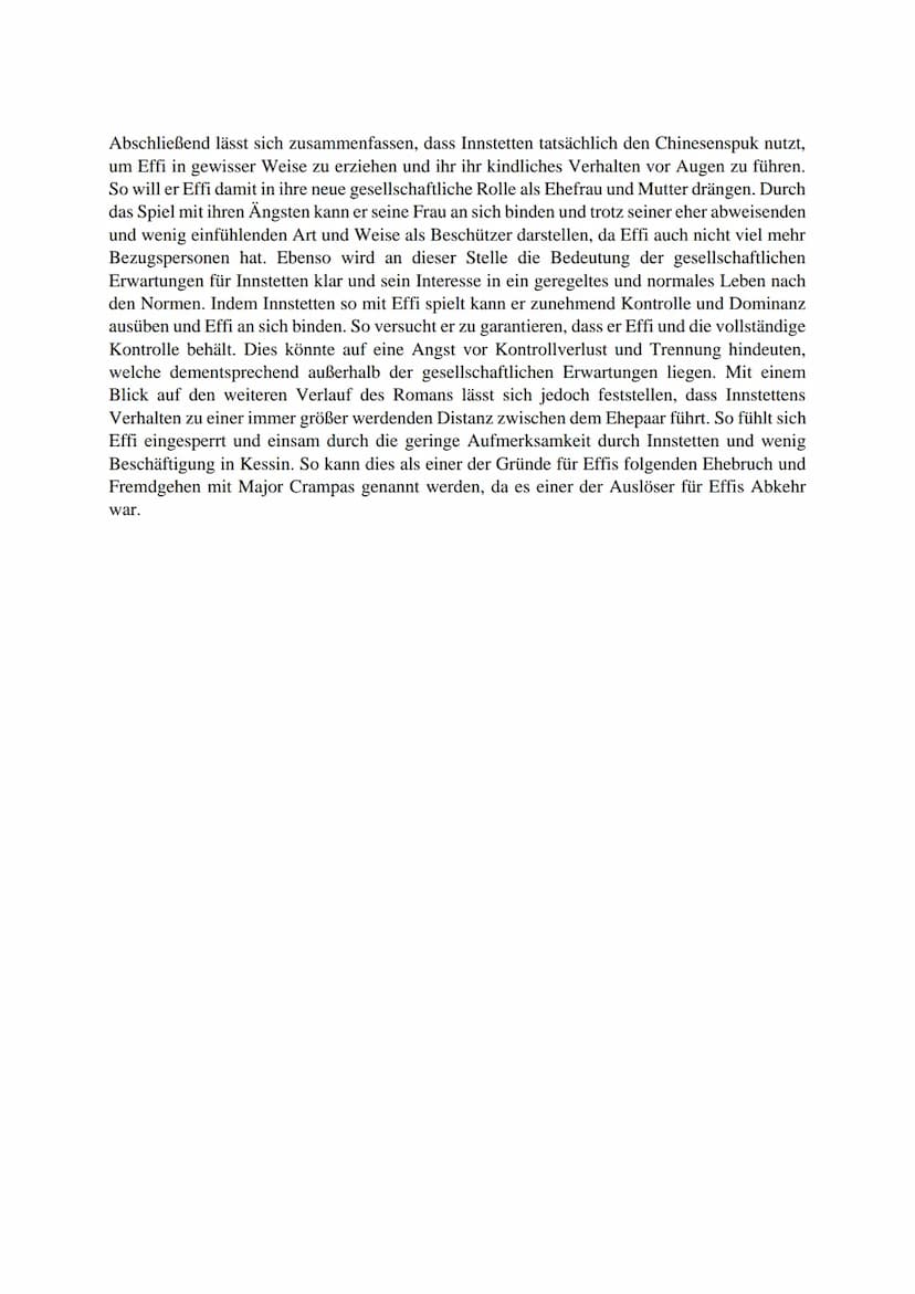 Analyse Effi Briest: Chinesenspuk und Innstettens Verhalten
Der Roman ,,Effi Briest" von Theodor Fontane, erschienen im Jahre 1896, handelt 