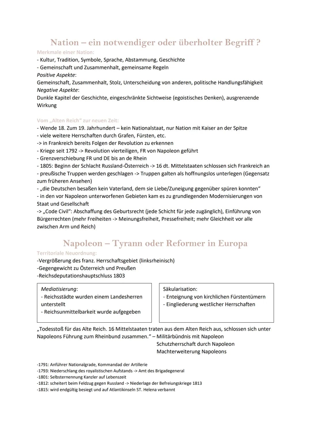 Nation - ein notwendiger oder überholter Begriff ?
Merkmale einer Nation:
- Kultur, Tradition, Symbole, Sprache, Abstammung, Geschichte
- Ge
