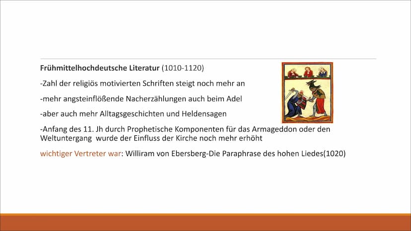 yum
Die literarische Epoche
MITTELALTER
ANFÄNGE DER LITERATUR AB 500 N CHR
CORTA 1. Das Frühmittelalter
-Althochdeutsche Literatur
Gliederun