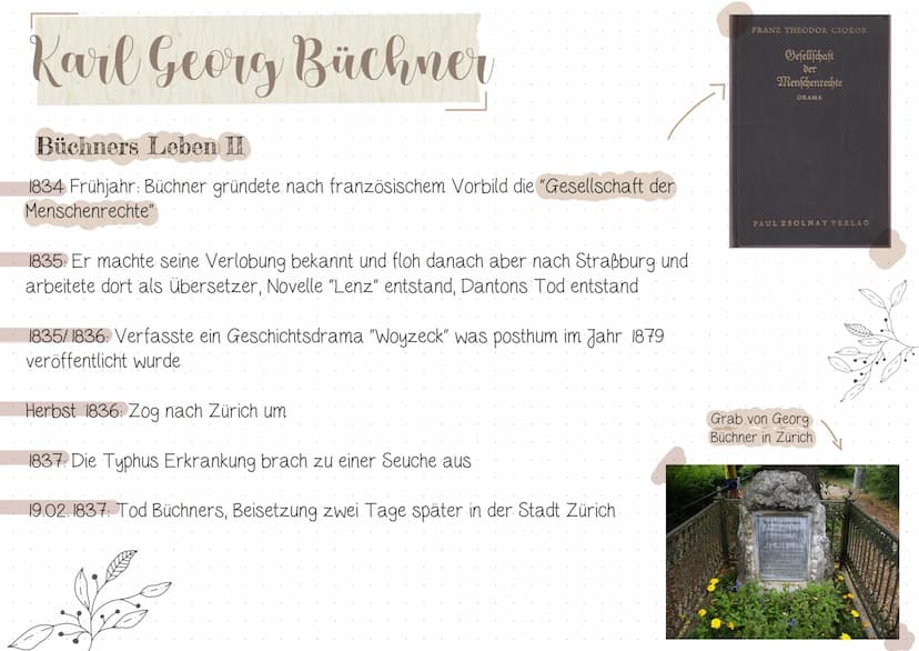  Karl Georg Büchner
Grundlegende Infos über Büchner:
Name: Karl Georg Büchner
Geboren: 17. Oktober 18 13 (Der 2. Tag der Völkerschlacht bei
