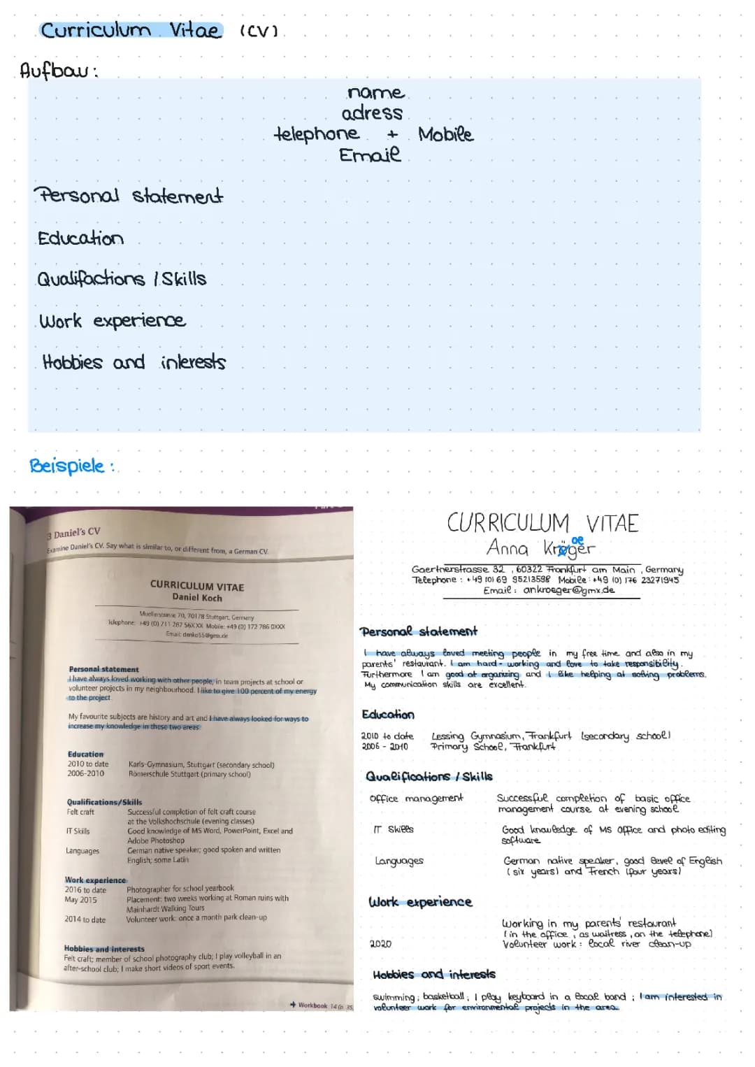 Letter of Application / Curriculum Vitae