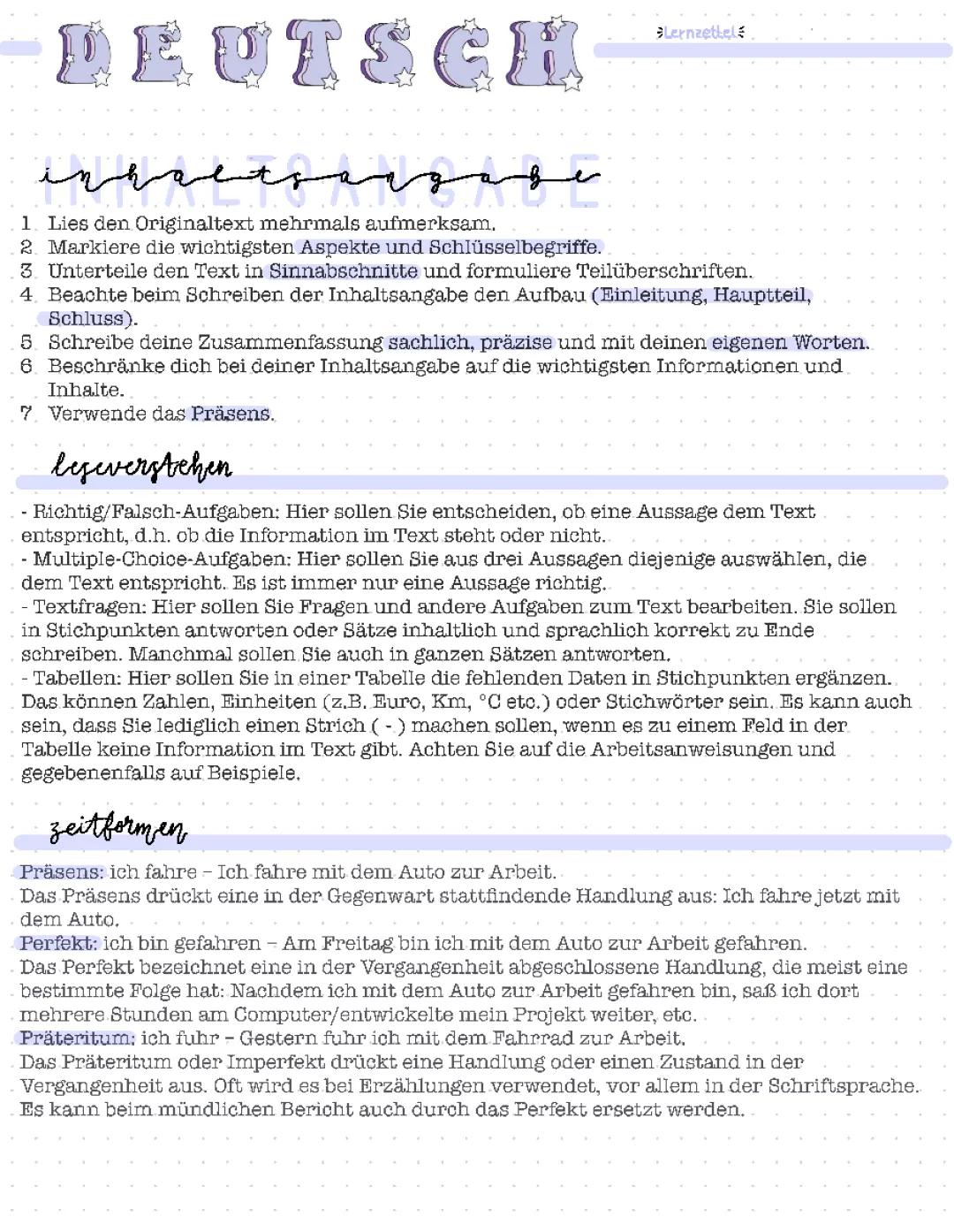 Deutsch ZAP 2021-2024: Lösungen, Übungen und Themen