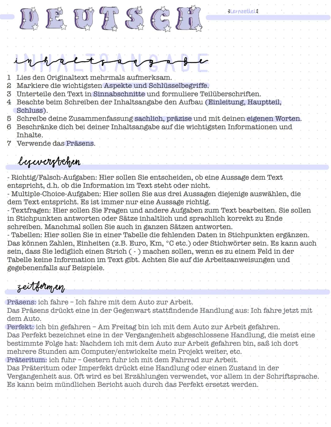 DEUTSCH
مهمه همه حق من من من
Lies den Originaltext mehrmals aufmerksam.
Lernzettel
1
2 Markiere die wichtigsten Aspekte und Schlüsselbegriff