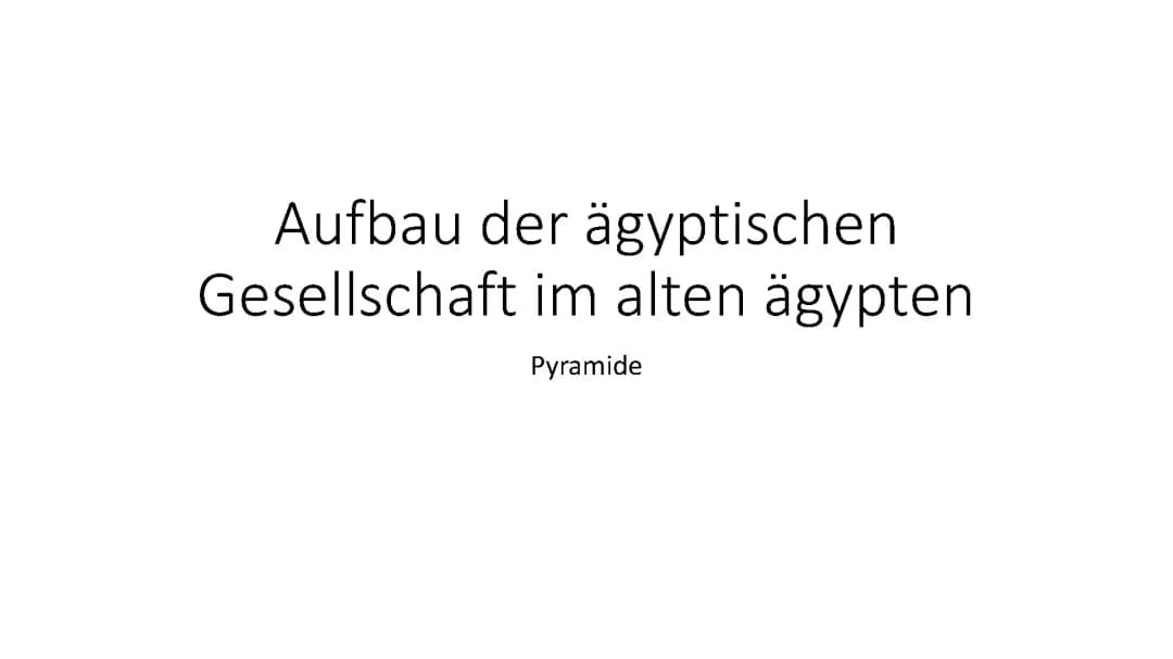 Der aufbau der ägyptischen gesellschaft 